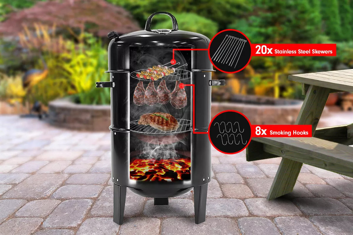 3in1 BBQ Grill Roaster Smoker