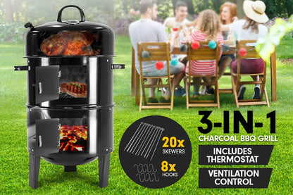 3in1 BBQ Grill Roaster Smoker