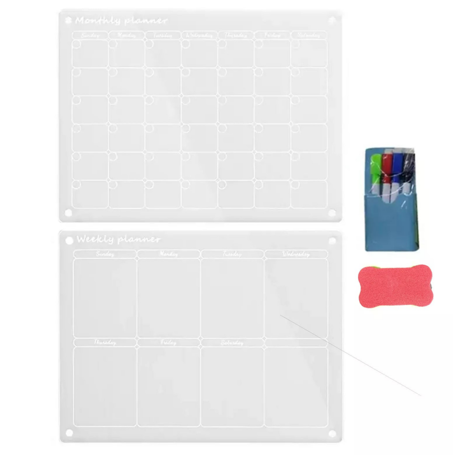 2pcs Magnetic Fridge Planner Set
