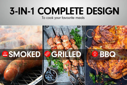 3in1 BBQ Grill Roaster Smoker