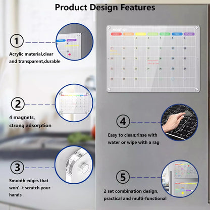 2pcs Magnetic Fridge Planner Set