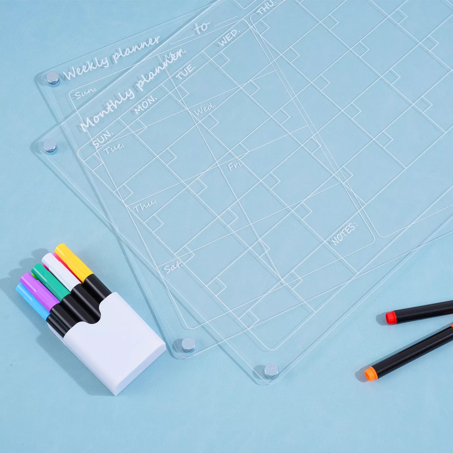 2pcs Magnetic Fridge Planner Set