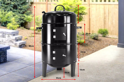3in1 BBQ Grill Roaster Smoker